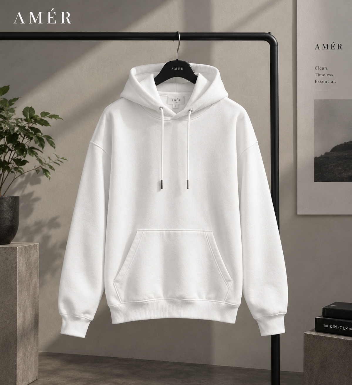 AMÉR Oversized Hoodie – White